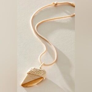 Free People Cream and Gold Pendant Necklace